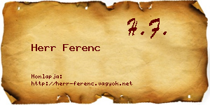 Herr Ferenc névjegykártya